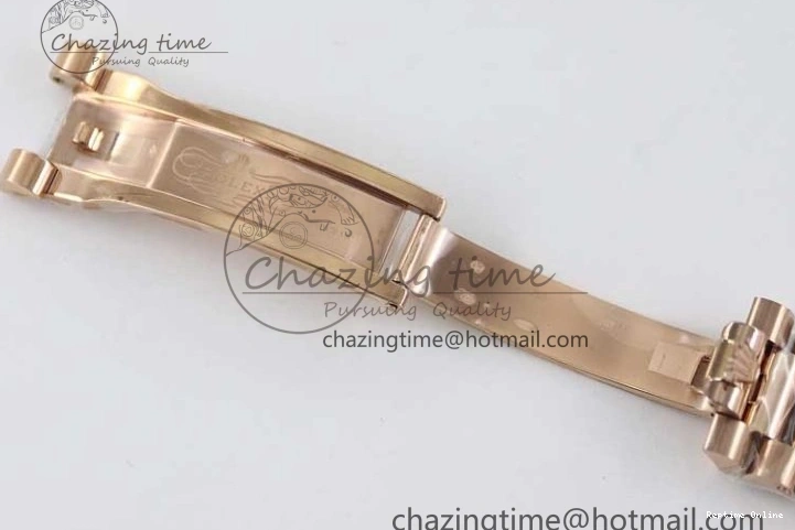 0419 Day Date 40mm RG 904L Steel TWF 1:1 Best Edition Black Crystal Dial on RG Bracelet A MoistureWicking 2349